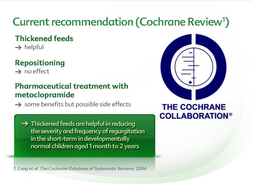 En son tavsiye (Cochrane Review) - Kıvamı artırılmış besinler => yardımcı - Yer / şekil değiştirme => etki yok - İlaç => bazı faydaları vardır ama yan