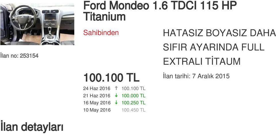 100.100 TL 24 Haz 2016 100.100 TL 21 Haz 2016 100.