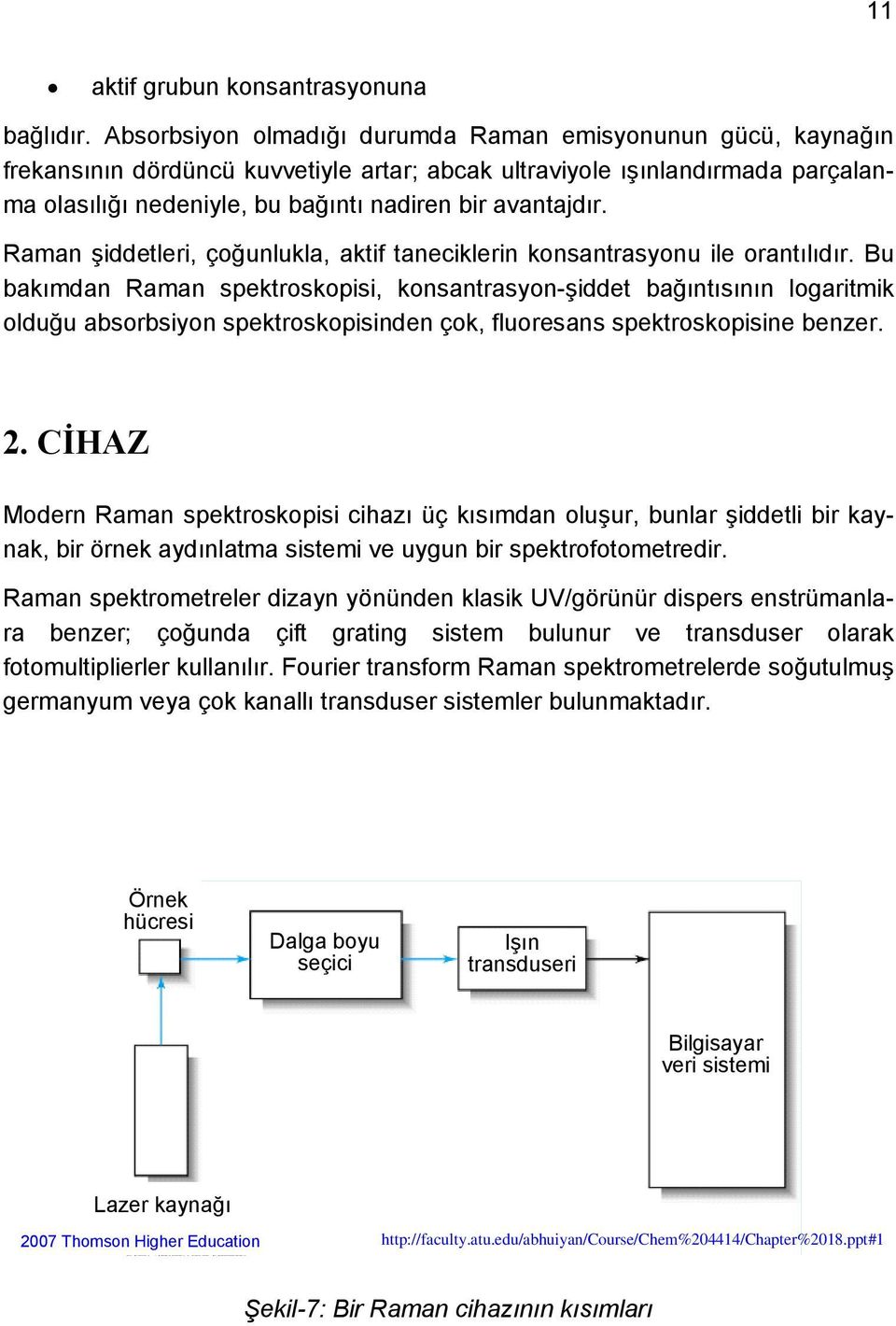 Raman şiddetleri, çoğunlukla, aktif taneciklerin konsantrasyonu ile orantılıdır.