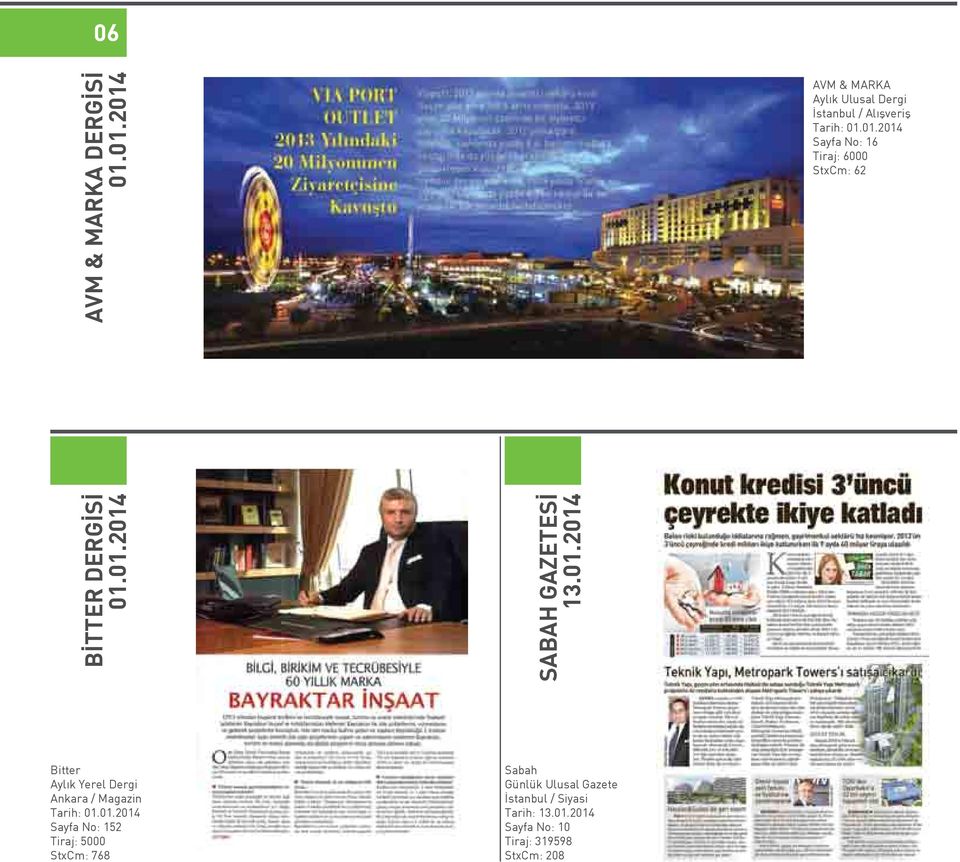 01.2014 SABAH GAZETESİ 13.01.2014 Bitter Aylık Yerel Dergi Ankara / Magazin Tarih: 01.