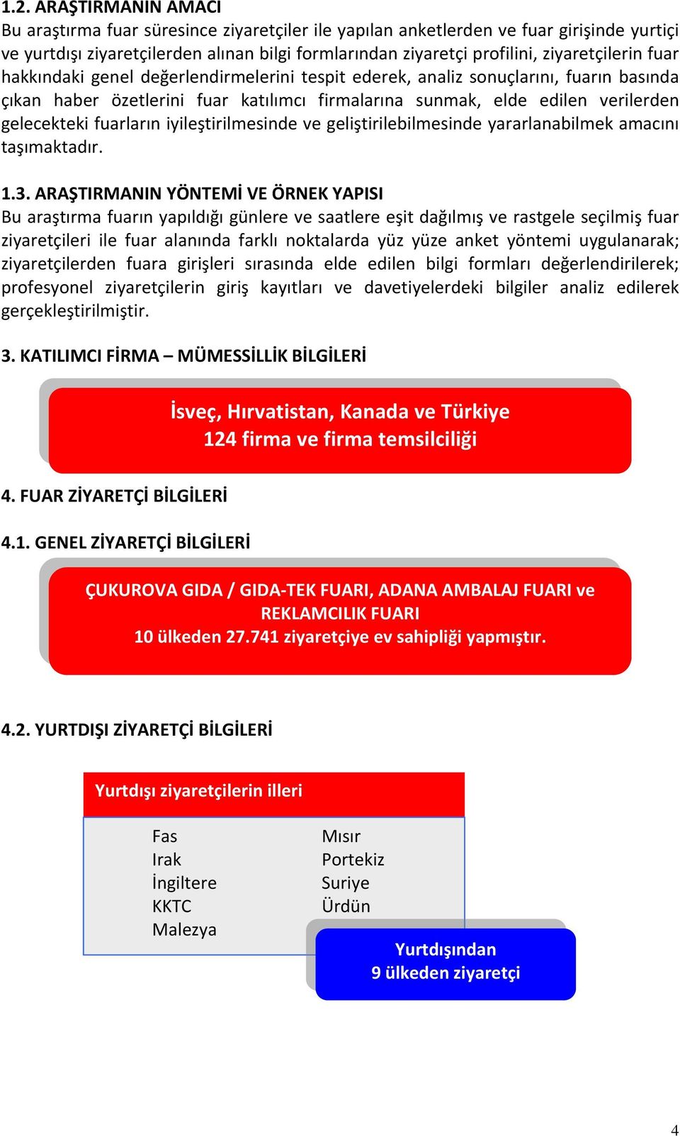 fuarların iyileştirilmesinde ve geliştirilebilmesinde yararlanabilmek amacını taşımaktadır. 1.3.