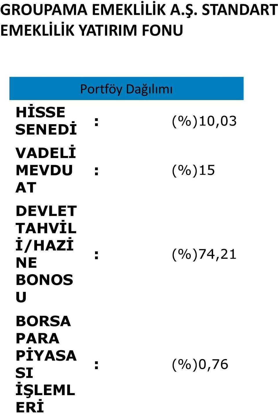 MEVDU AT DEVLET TAHVİL İ/HAZİ NE BONOS U BORSA PARA