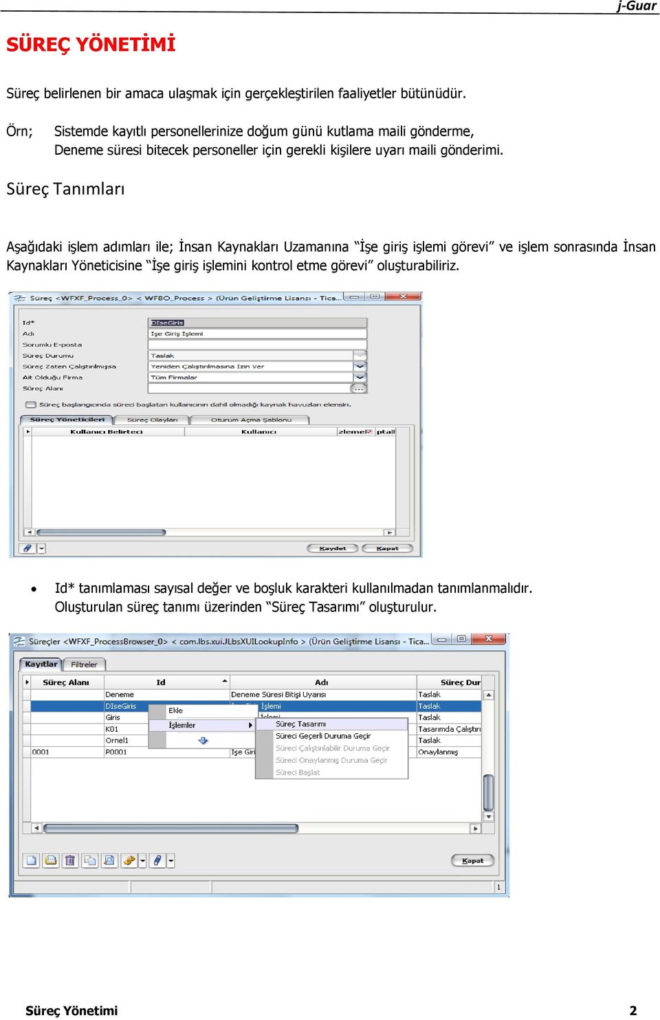 Süreç Tanımları Aşağıdaki işlem adımları ile; İnsan Kaynakları Uzamanına İşe giriş işlemi görevi ve işlem sonrasında İnsan Kaynakları Yöneticisine İşe