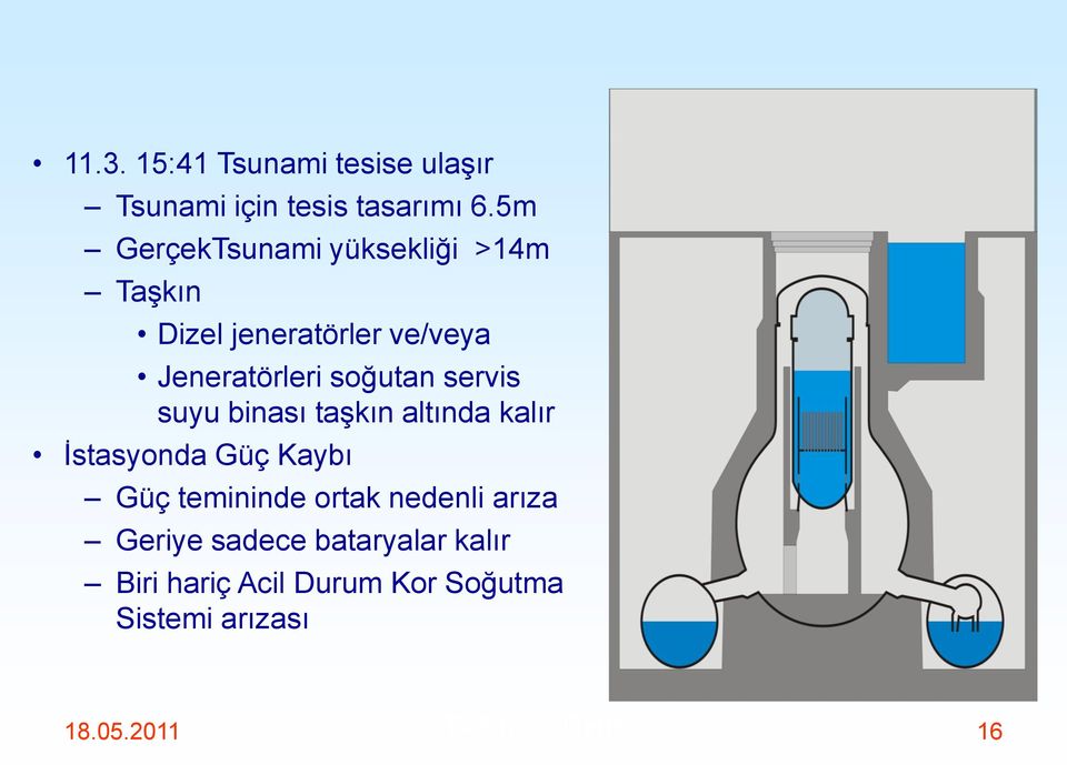 servis suyu binası taşkın altında kalır İstasyonda Güç Kaybı Güç temininde ortak nedenli