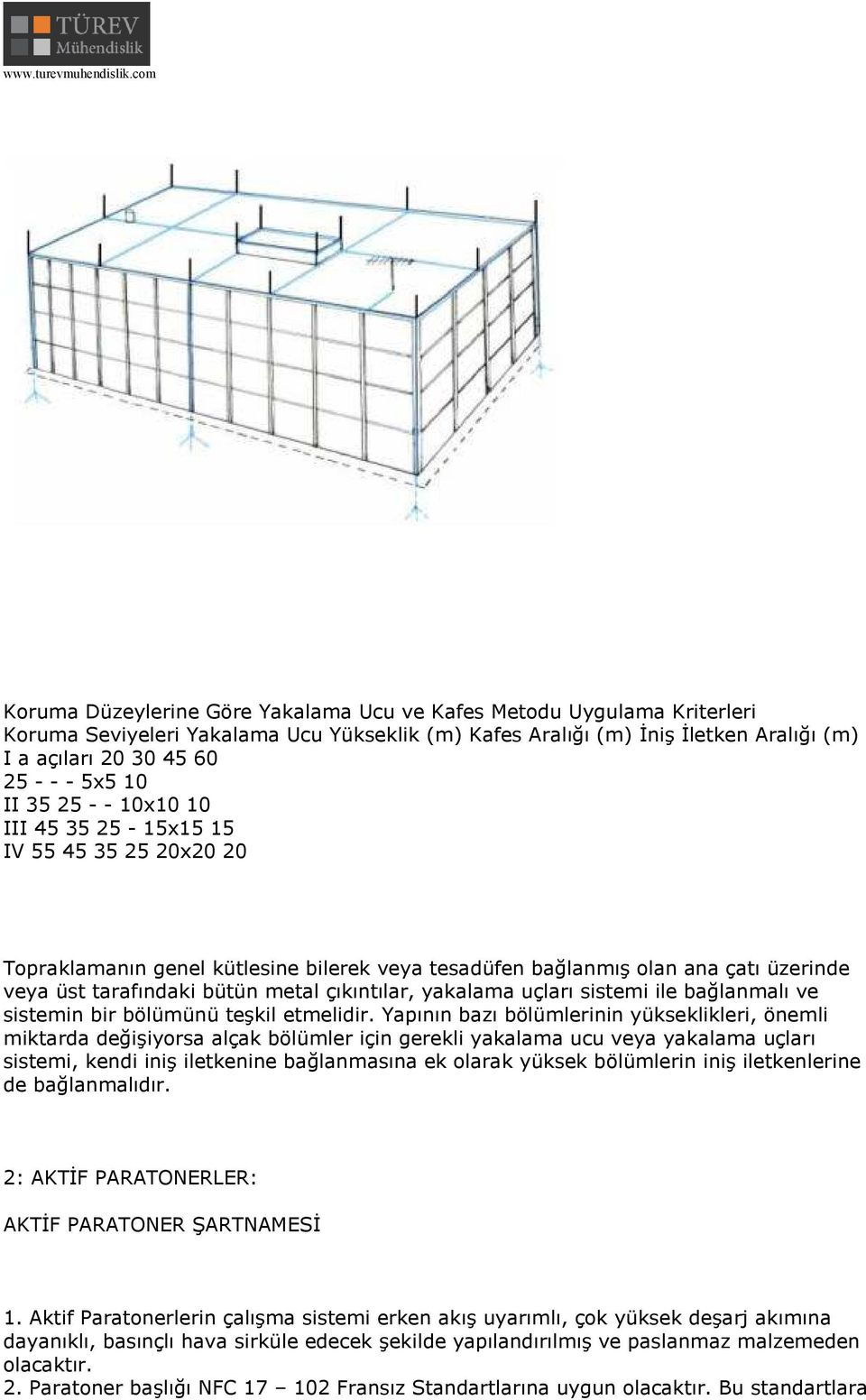 çıkıntılar, yakalama uçları sistemi ile bağlanmalı ve sistemin bir bölümünü teşkil etmelidir.