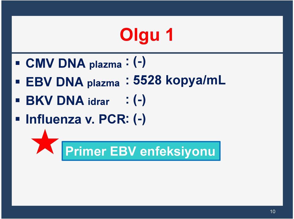 DNA idrar : (-) Influenza v.