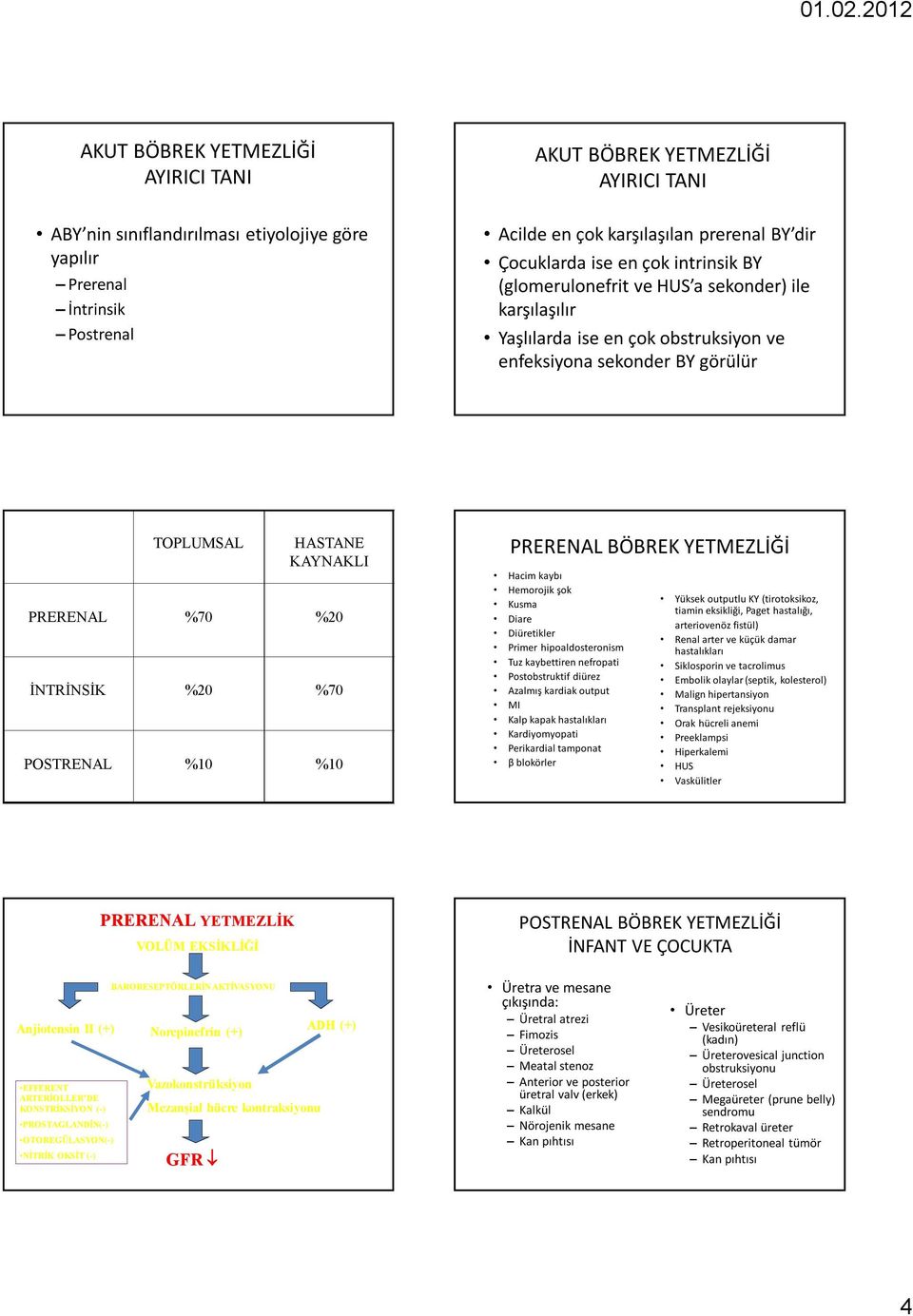 %10 PRERENAL BÖBREK YETMEZLİĞİ Hacim kaybı Hemorojik şok Kusma Diare Diüretikler Primer hipoaldosteronism Tuz kaybettiren nefropati Postobstruktif diürez Azalmış kardiak output MI Kalp kapak