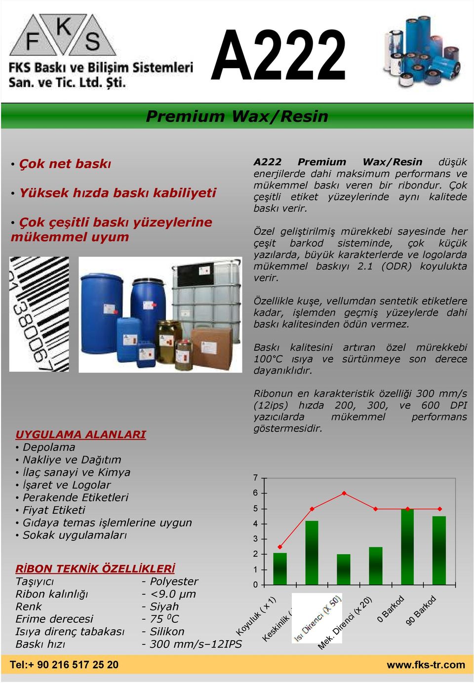 Özel geliştirilmiş mürekkebi sayesinde her çeşit barkod sisteminde, çok küçük yazılarda, büyük karakterlerde ve logolarda mükemmel baskıyı. (ODR) koyulukta verir.