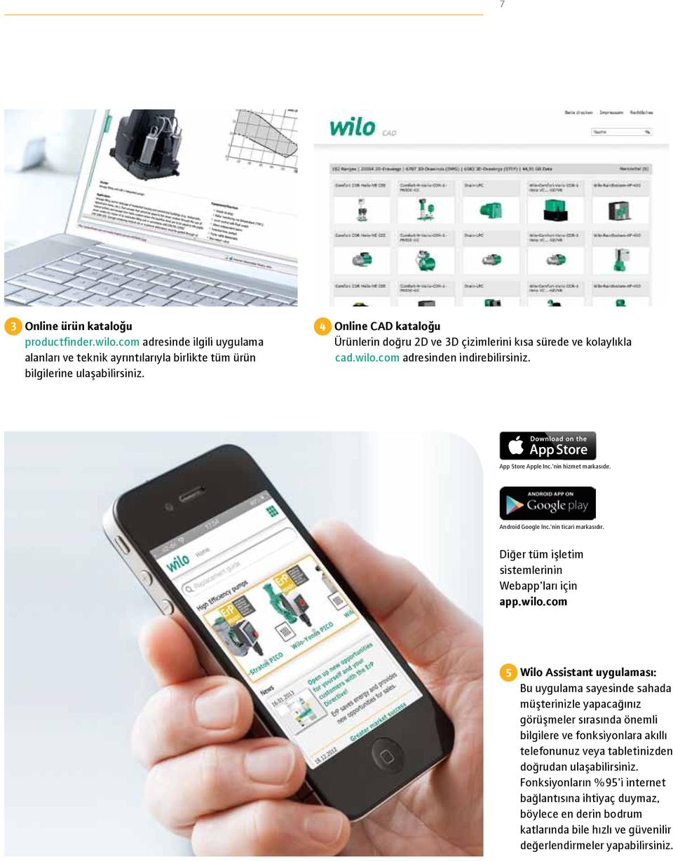 nin ticari markasıdır. Diğer tüm işletim sistemlerinin Webapp ları için app.wilo.