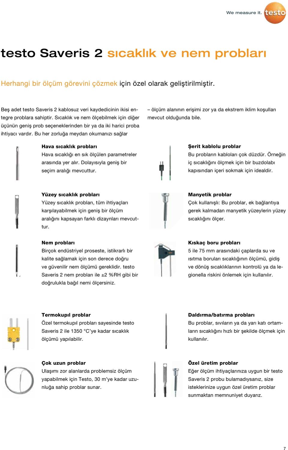 Bu her zorluğa meydan okumanızı sağlar Hava sıcaklık probları Hava sıcaklığı en sık ölçülen parametreler arasında yer alır. Dolayısıyla geniş bir seçim aralığı mevcuttur.