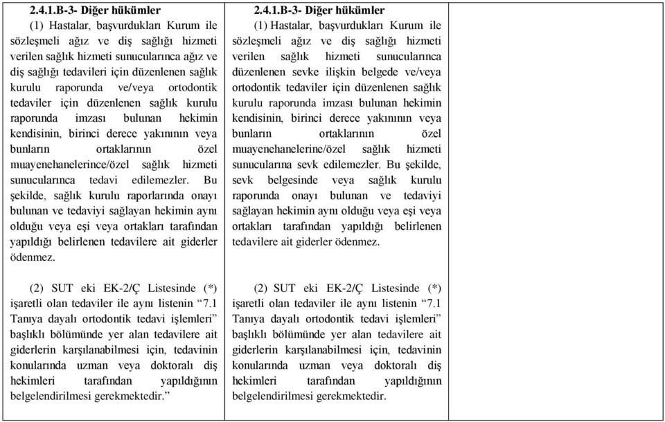 düzenlenen sağlık kurulu raporunda imzası bulunan hekimin kendisinin, birinci derece yakınının veya bunların ortaklarının özel muayenehanelerince/özel sağlık hizmeti sunucularınca tedavi edilemezler.