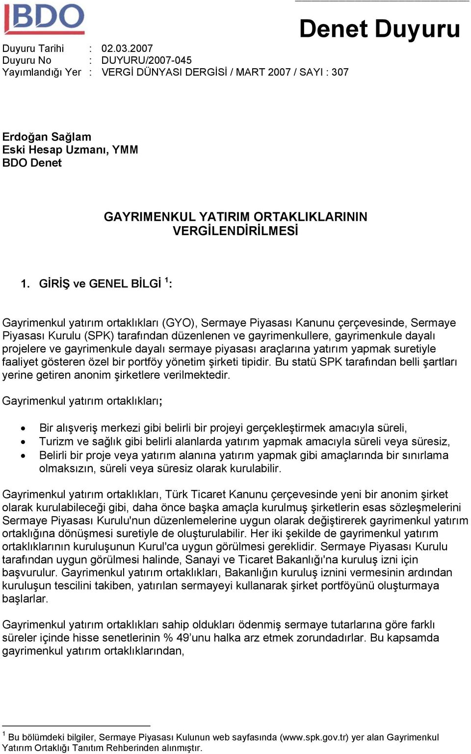 VERGİLENDİRİLMESİ 1.