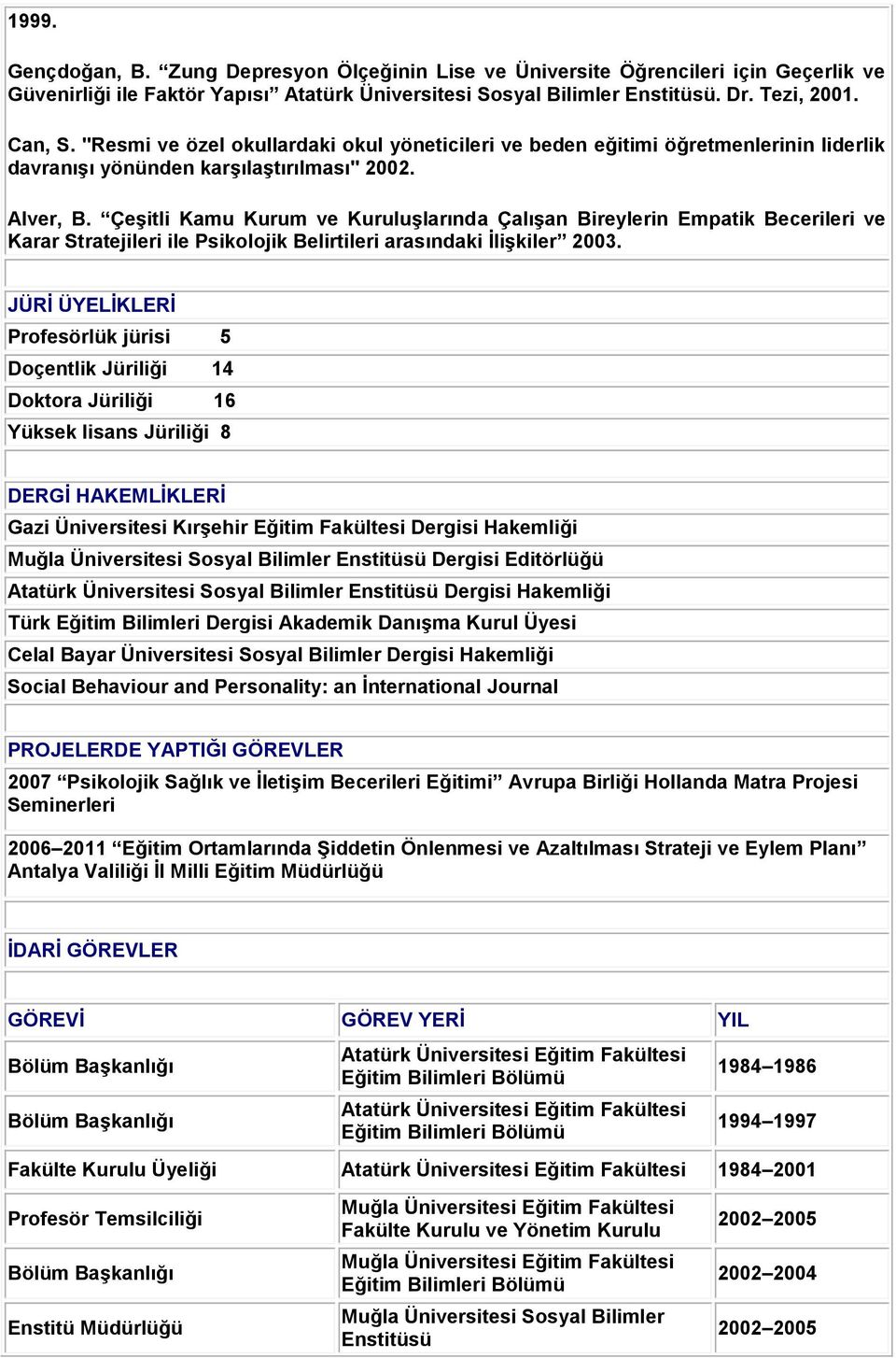 Çeşitli Kamu Kurum ve Kuruluşlarında Çalışan Bireylerin Empatik Becerileri ve Karar Stratejileri ile Psikolojik Belirtileri arasındaki İlişkiler 2003.