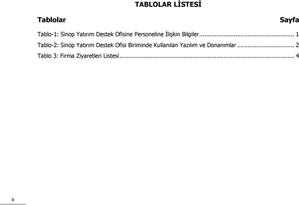 .. 1 Tablo-2: Sinop Yatırım Destek Ofisi Biriminde