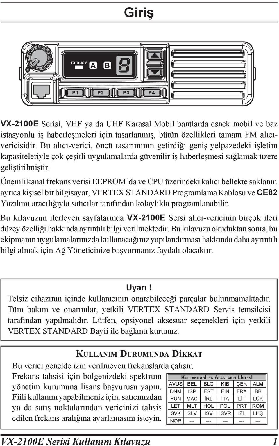 Önemli kanal frekans verisi EEPROM da ve CPU üzerindeki kalıcı bellekte saklanır, ayrıca kişisel bir bilgisayar, VERTEX STANDARD Programlama Kablosu ve CE82 Yazılımı aracılığıyla satıcılar tarafından