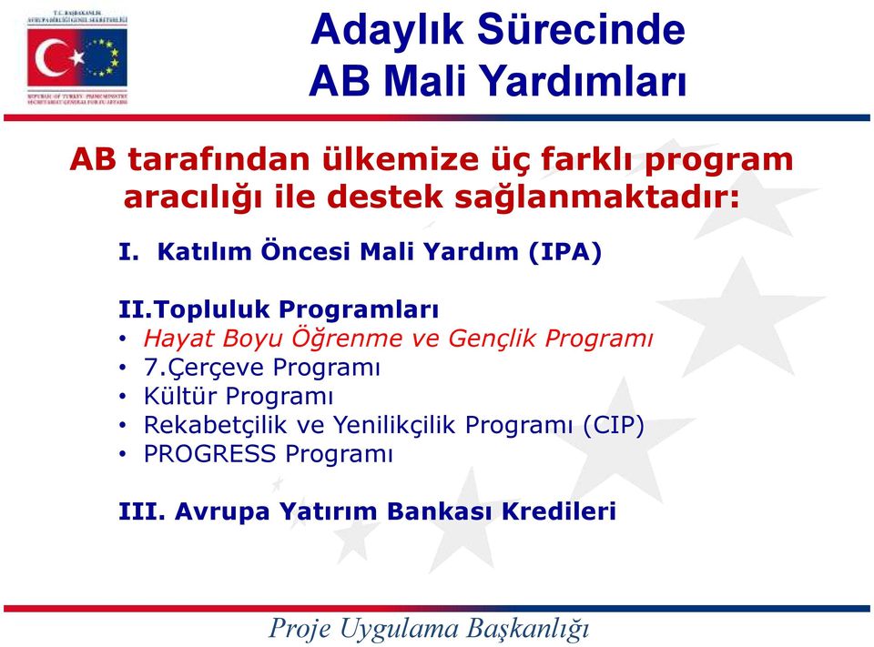 Topluluk Programları Hayat Boyu Öğrenme ve Gençlik Programı 7.