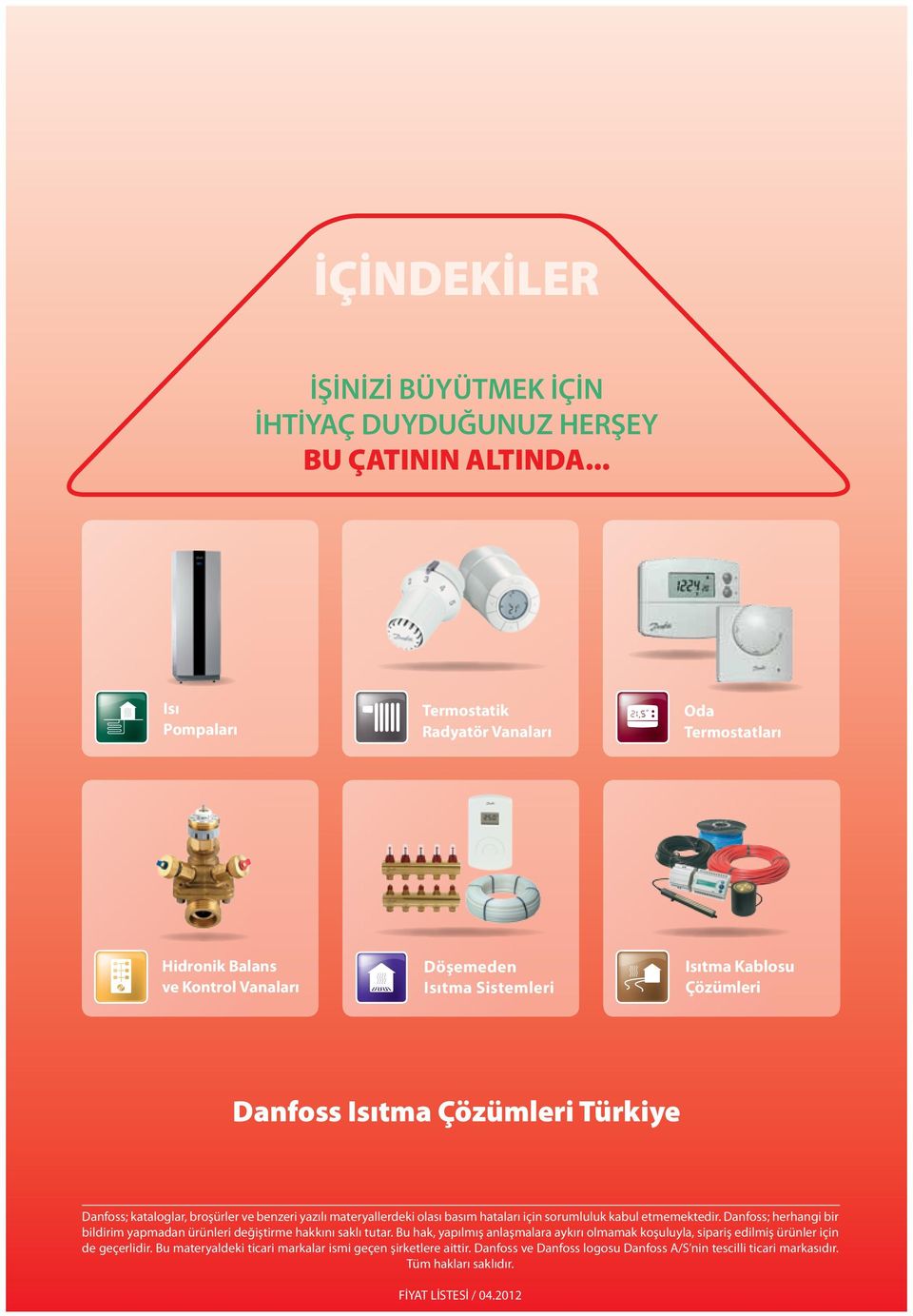 Danfoss; kataloglar, broşürler ve benzeri yazılı materyallerdeki olası basım hataları için sorumluluk kabul etmemektedir.