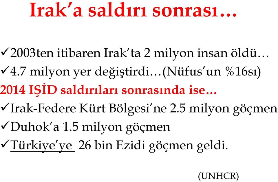 7 milyon yer değiştirdi (Nüfus un %16sı) 2014 IŞİD saldırıları