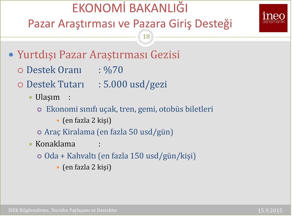 000 usd/gezi Ekonomi sınıfı uçak, tren, gemi, otobüs biletleri (en fazla 2 kişi)