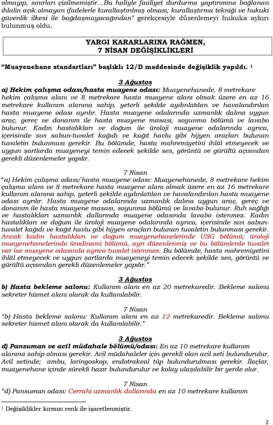 1 a) Hekim çalışma odası/hasta muayene odası: Muayenehanede, 8 metrekare hekim çalışma alanı ve 8 metrekare hasta muayene alanı olmak üzere en az 16 metrekare kullanım alanına sahip, yeterli şekilde