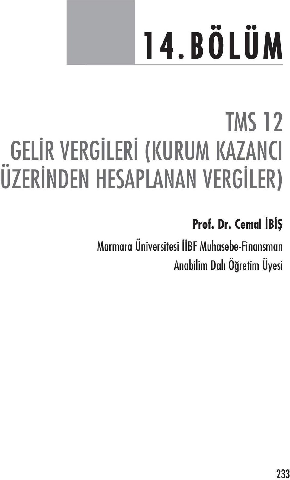 Dr. Cemal B fi Marmara Üniversitesi BF