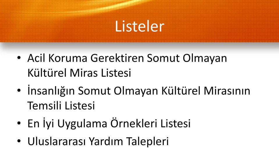 Kültürel Mirasının Temsili Listesi En İyi