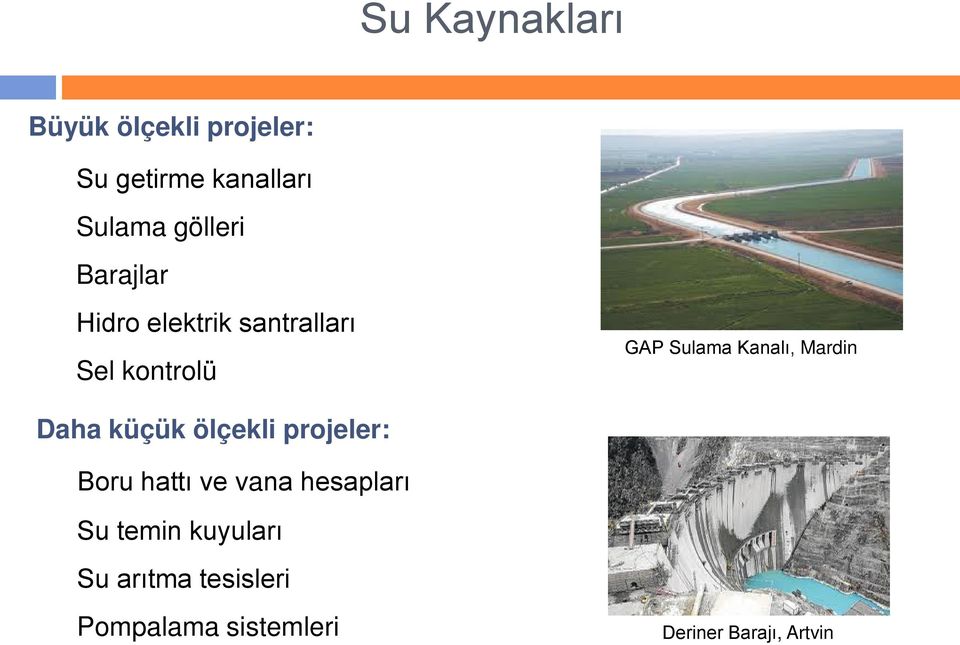 Kanalı, Mardin Daha küçük ölçekli projeler: Boru hattı ve vana