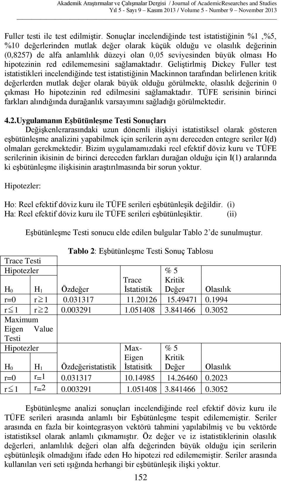 hipotezinin red edilememesini sağlamaktadır.