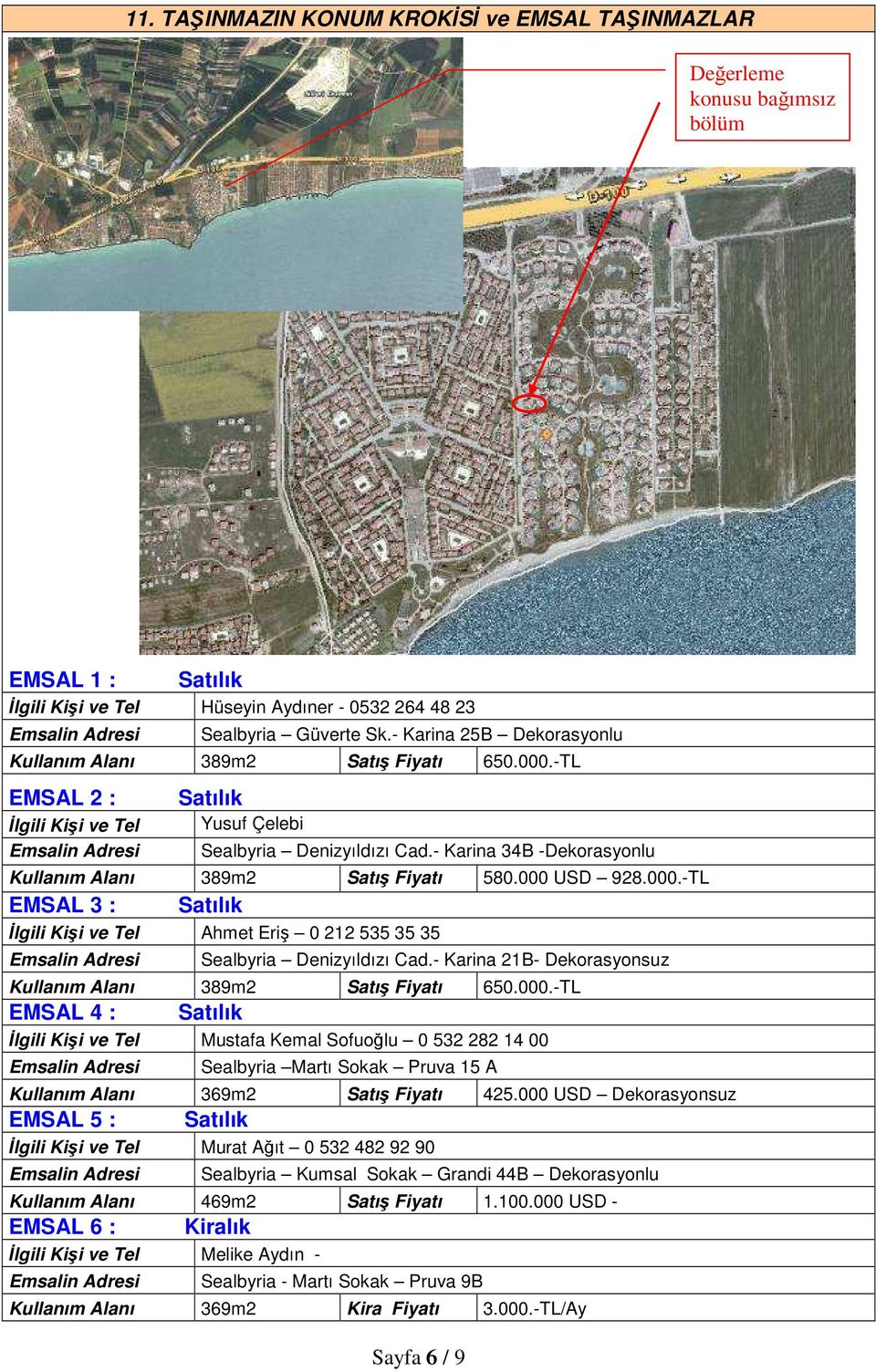 - Karina 34B -Dekorasyonlu Kullanım Alanı 389m2 Satış Fiyatı 580.000 USD 928.000.-TL EMSAL 3 : Đlgili Kişi ve Tel Ahmet Eriş 0 212 535 35 35 Sealbyria Denizyıldızı Cad.