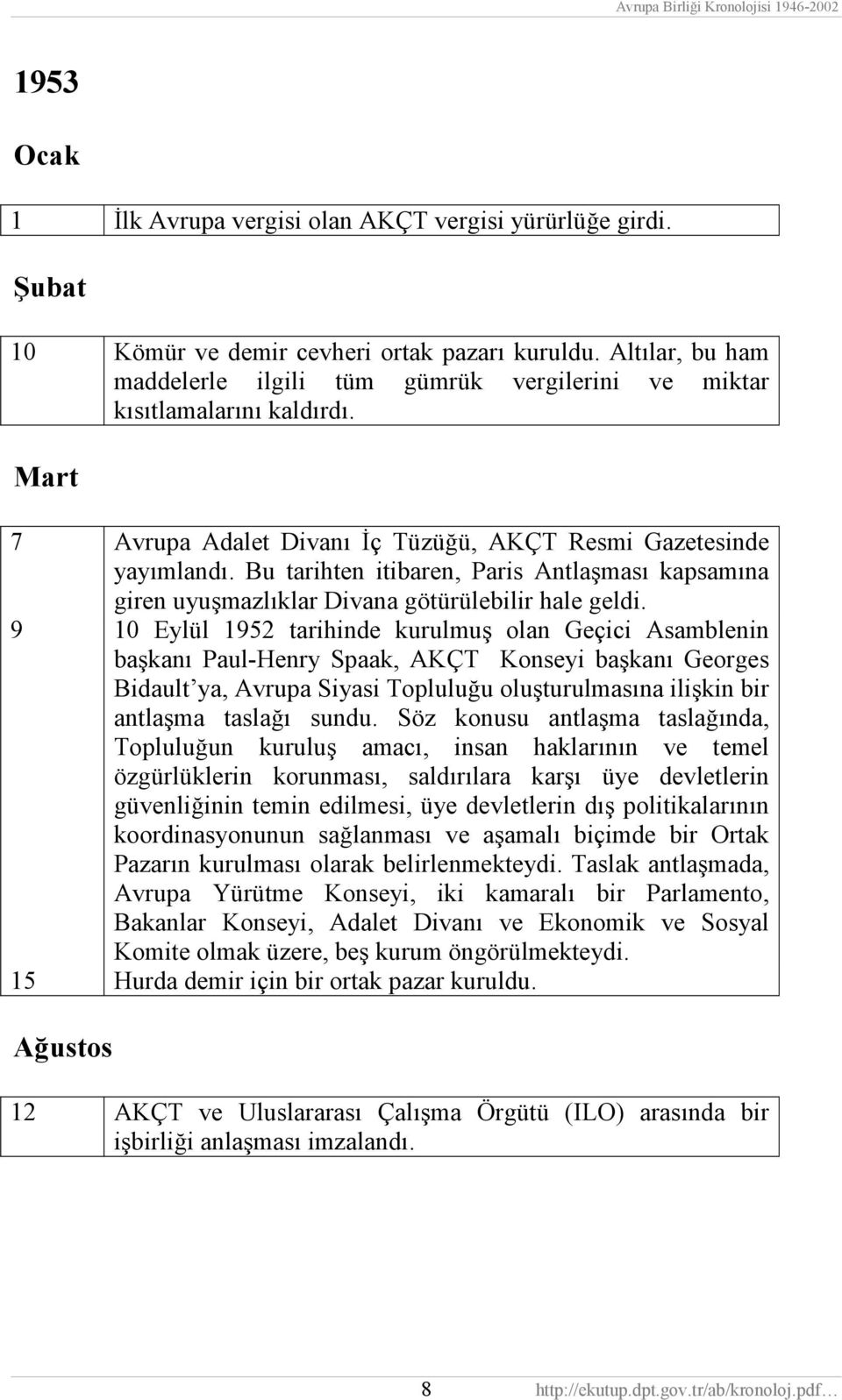 Bu tarihten itibaren, Paris Antlaşmasõ kapsamõna giren uyuşmazlõklar Divana götürülebilir hale geldi.