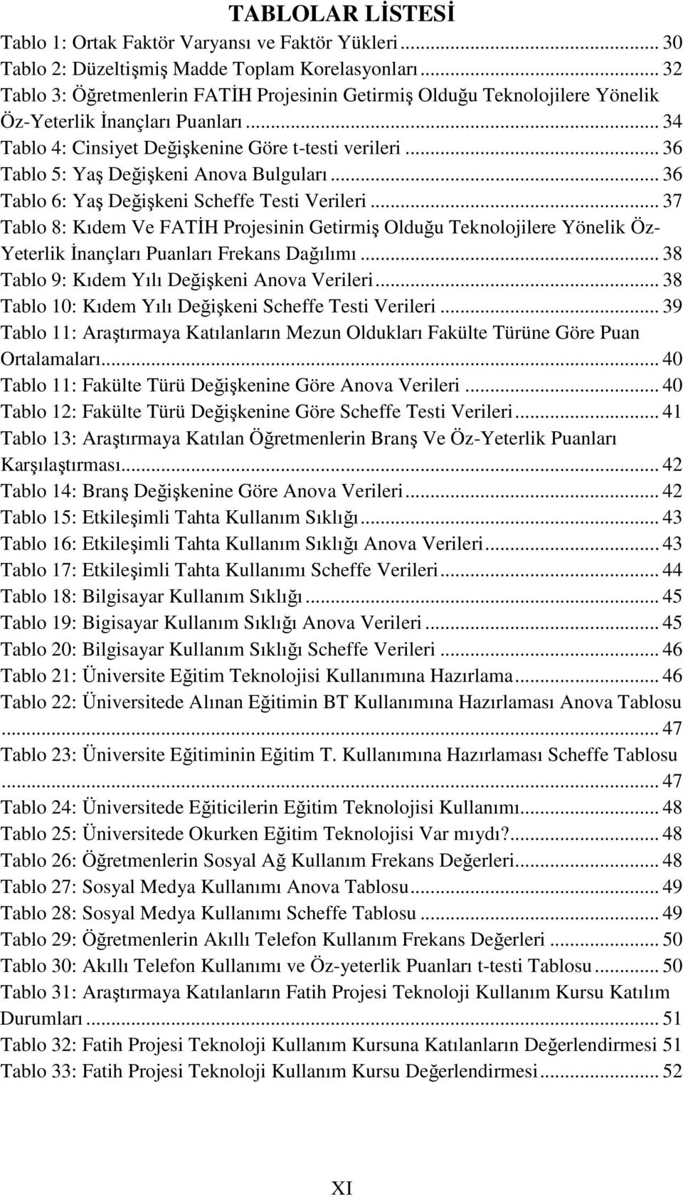 .. 36 Tablo 5: Yaş Değişkeni Anova Bulguları... 36 Tablo 6: Yaş Değişkeni Scheffe Testi Verileri.