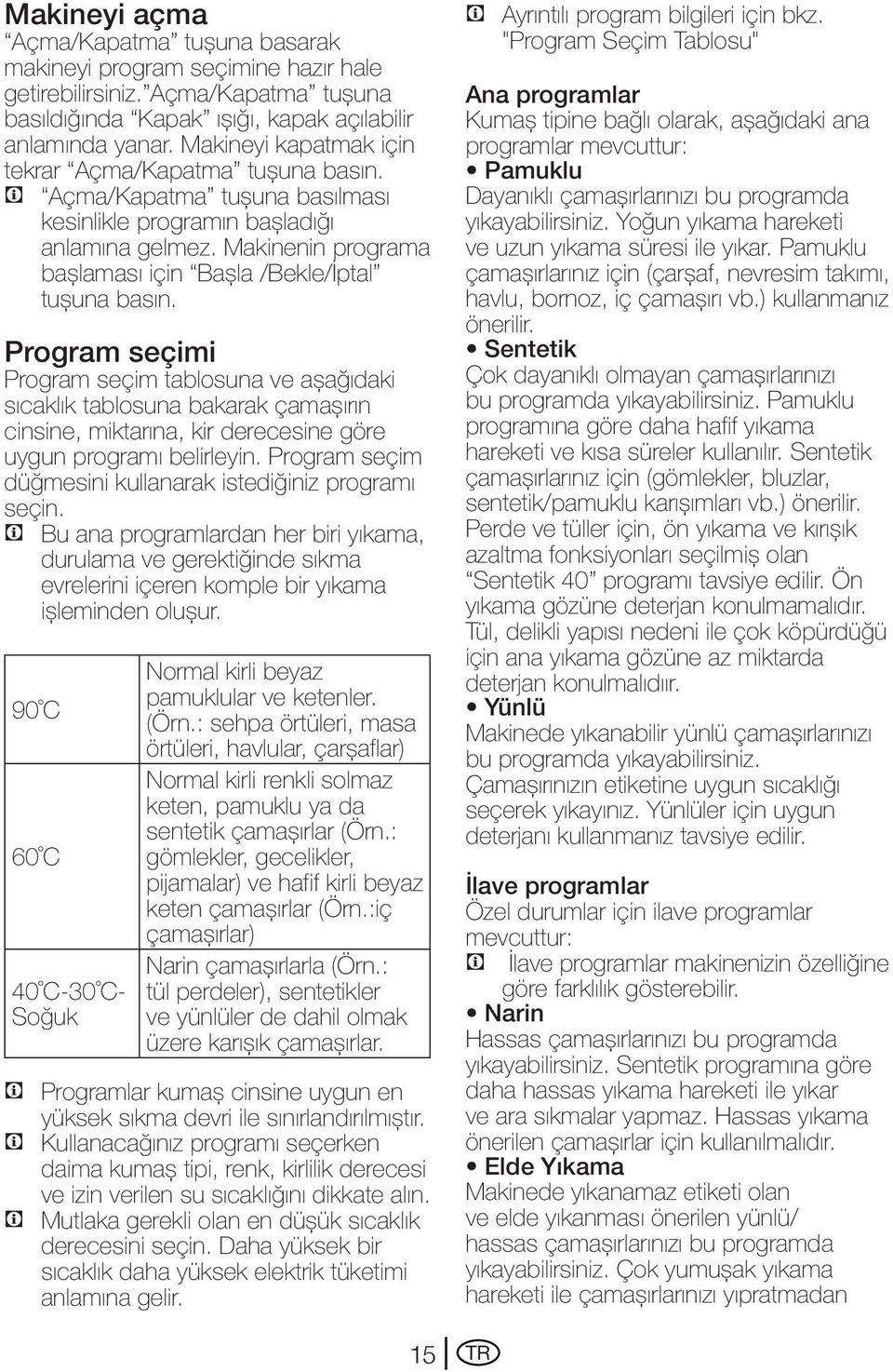 Makinenin programa başlaması için Başla /Bekle/İptal tuşuna basın.