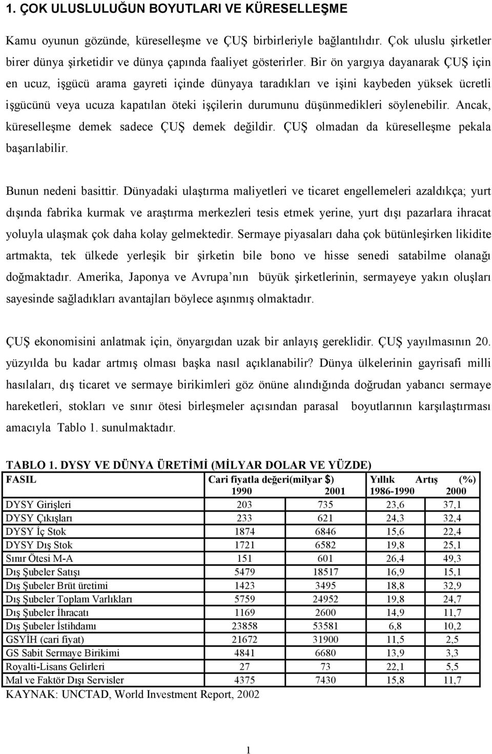 söylenebilir. Ancak, küreselleşme demek sadece ÇUŞ demek değildir. ÇUŞ olmadan da küreselleşme pekala başarılabilir. Bunun nedeni basittir.