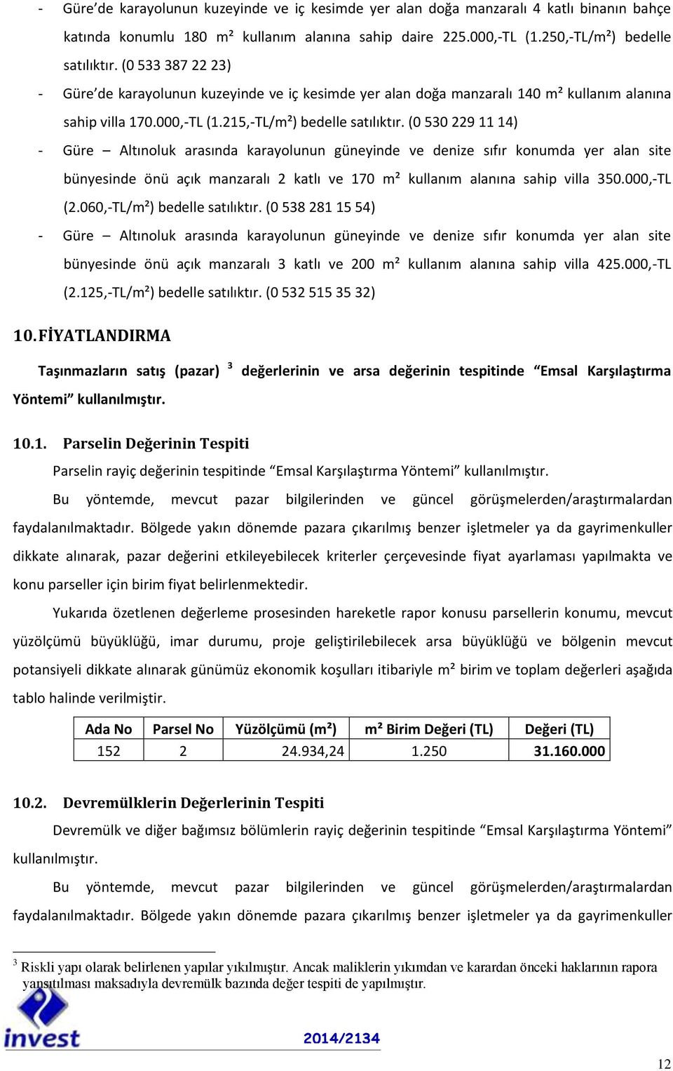 (0 530 229 11 14) - Güre Altınoluk arasında karayolunun güneyinde ve denize sıfır konumda yer alan site bünyesinde önü açık manzaralı 2 katlı ve 170 m² kullanım alanına sahip villa 350.000,-TL (2.