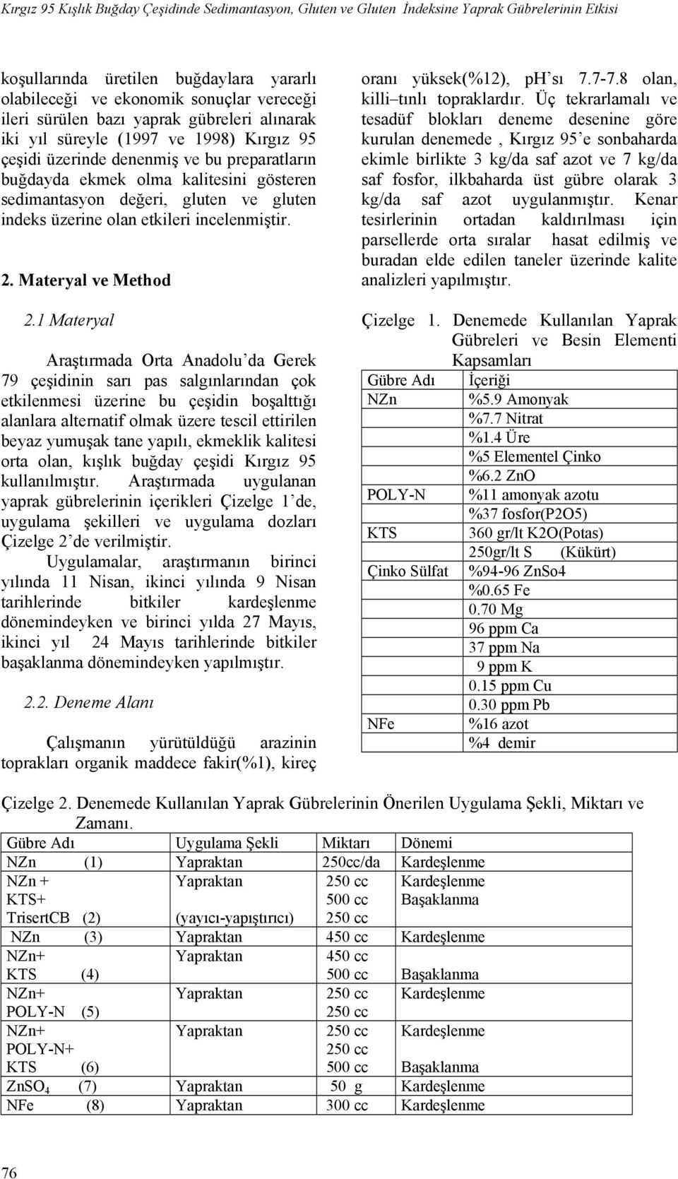 indeks üzerine olan etkileri incelenmiştir. 2. Materyal ve Method 2.