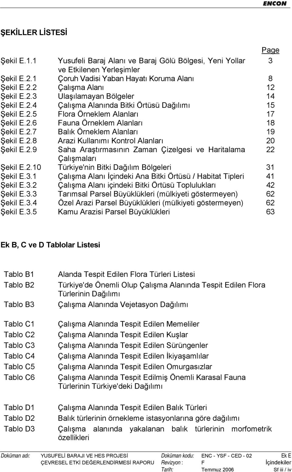 2.8 Arazi Kullanımı Kontrol Alanları 20 Şekil E.2.9 Saha Araştırmasının Zaman Çizelgesi ve Haritalama 22 Çalışmaları Şekil E.2.10 Türkiye'nin Bitki Dağılım Bölgeleri 31