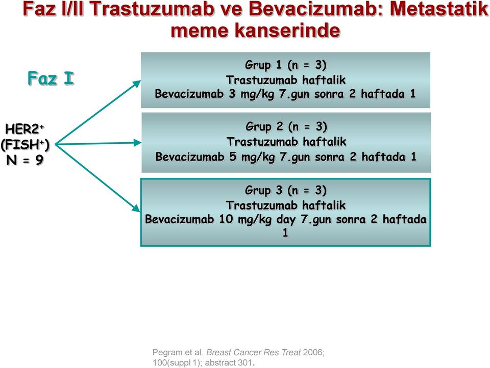 gun sonra 2 haftada 1 Grup 2 (n = 3) Trastuzumab haftalik Bevacizumab 5 mg/kg 7.