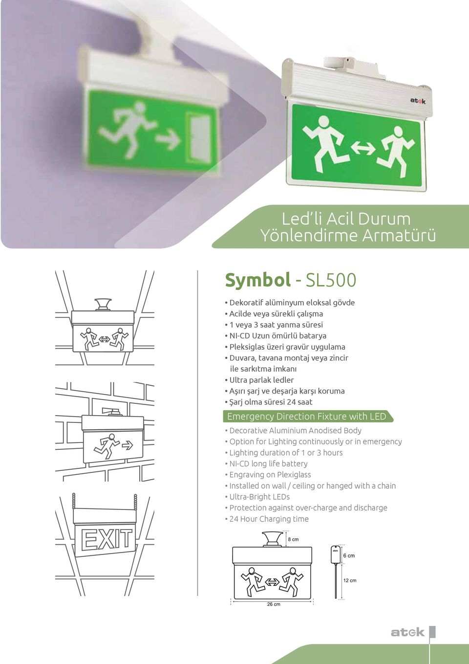 Aluminium Anodised Body Option for Lighting continuously or in