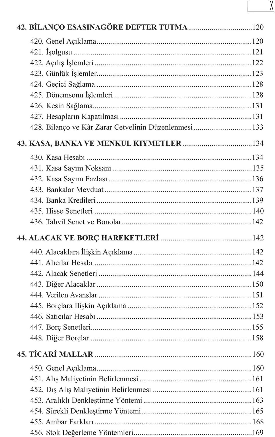 Kasa Sayım Noksanı...135 432. Kasa Sayım Fazlası...136 433. Bankalar Mevduat...137 434. Banka Kredileri...139 435. Hisse Senetleri...140 436. Tahvil Senet ve Bonolar...142 44.