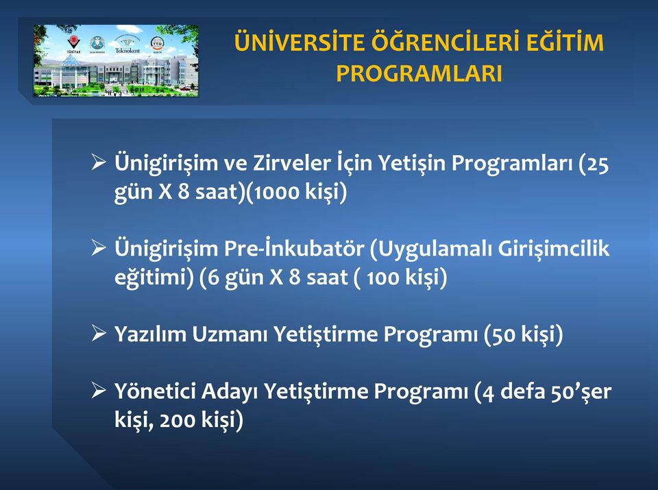 Girişimcilik eğitimi) (6 gün X 8 saat ( 100 kişi) Yazılım Uzmanı Yetiştirme