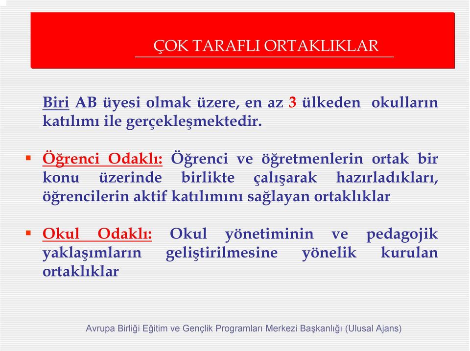 Öğrenci Odaklı: Öğrenci ve öğretmenlerin ortak bir konu üzerinde birlikte çalışarak