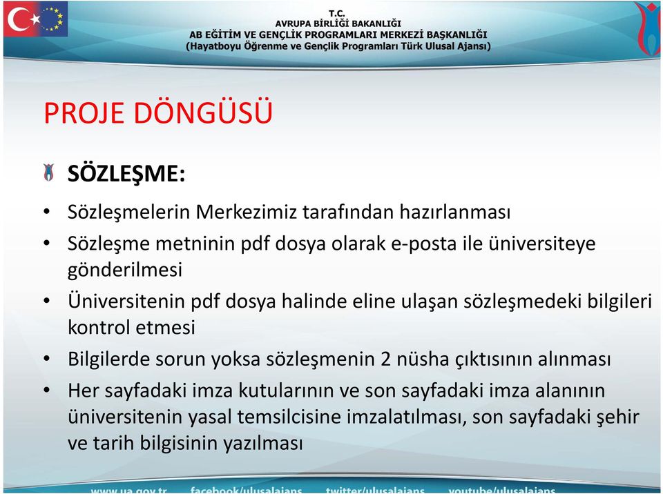 etmesi Bilgilerde sorun yoksa sözleşmenin 2 nüsha çıktısının alınması Her sayfadaki imza kutularının ve son