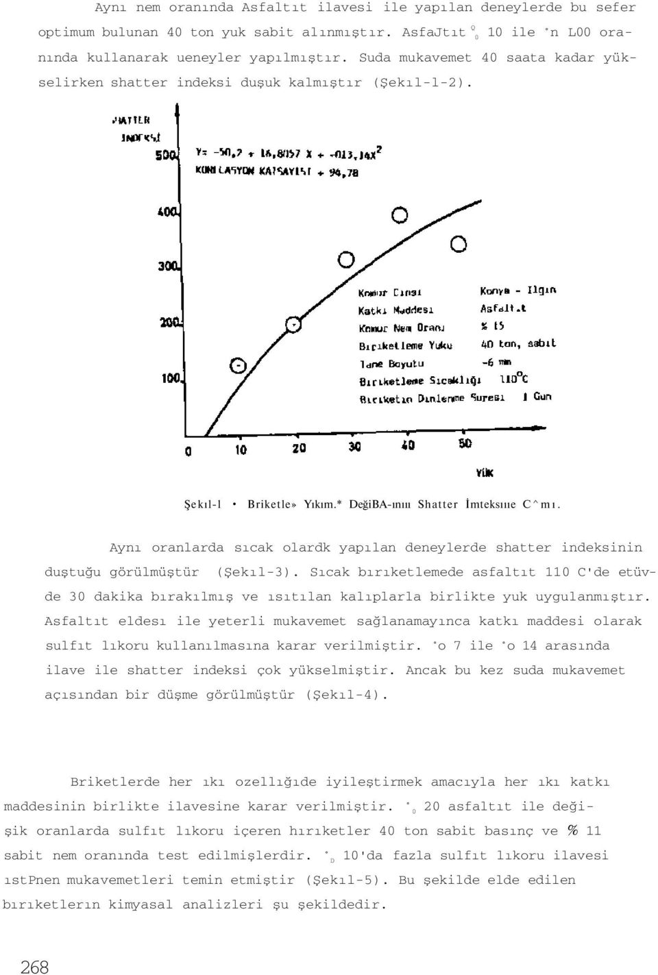 Aynı oranlarda sıcak olardk yapılan deneylerde shatter indeksinin duştuğu görülmüştür (Şekıl-3).