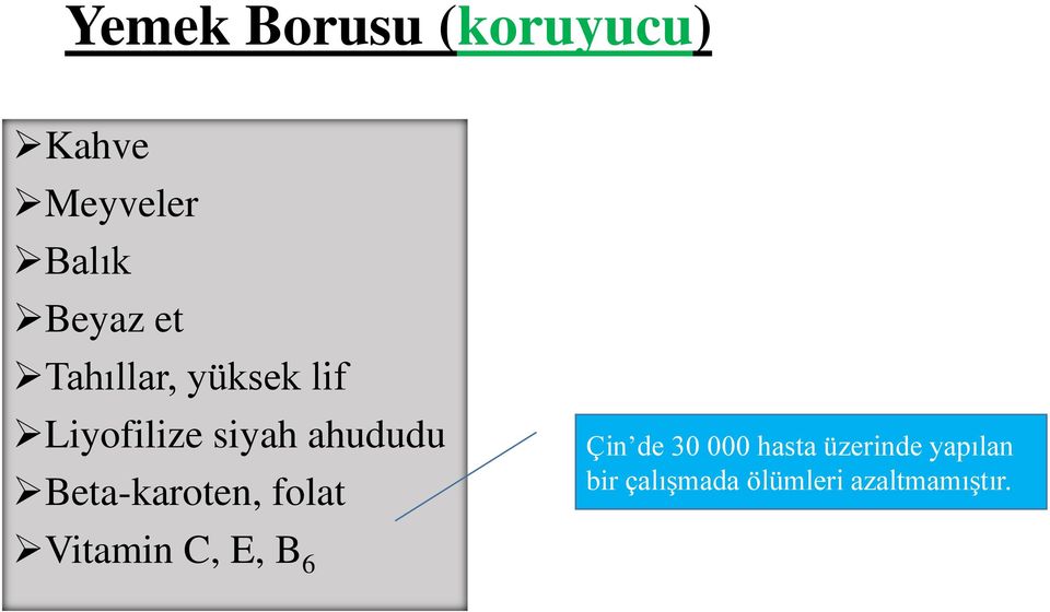 Beta-karoten, folat Çin de 30 000 hasta üzerinde