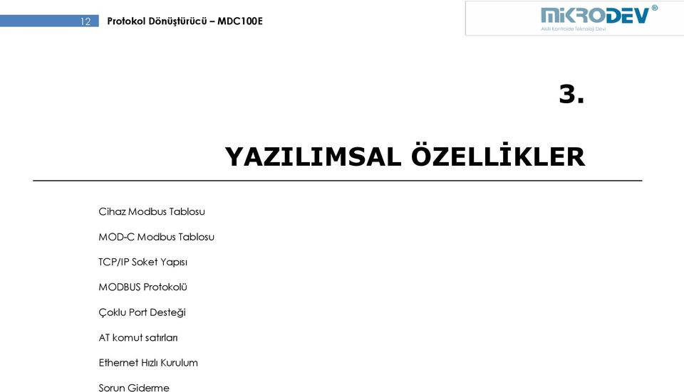 Modbus Tablosu TCP/IP Soket Yapısı MODBUS Protokolü