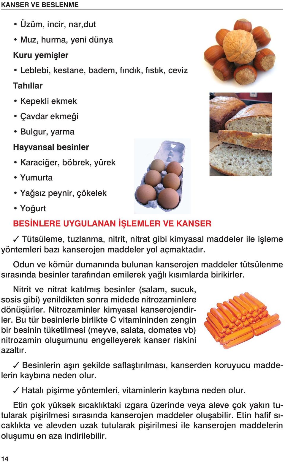 Odun ve kömür dumanında bulunan kanserojen maddeler tütsülenme sırasında besinler tarafından emilerek yağlı kısımlarda birikirler.