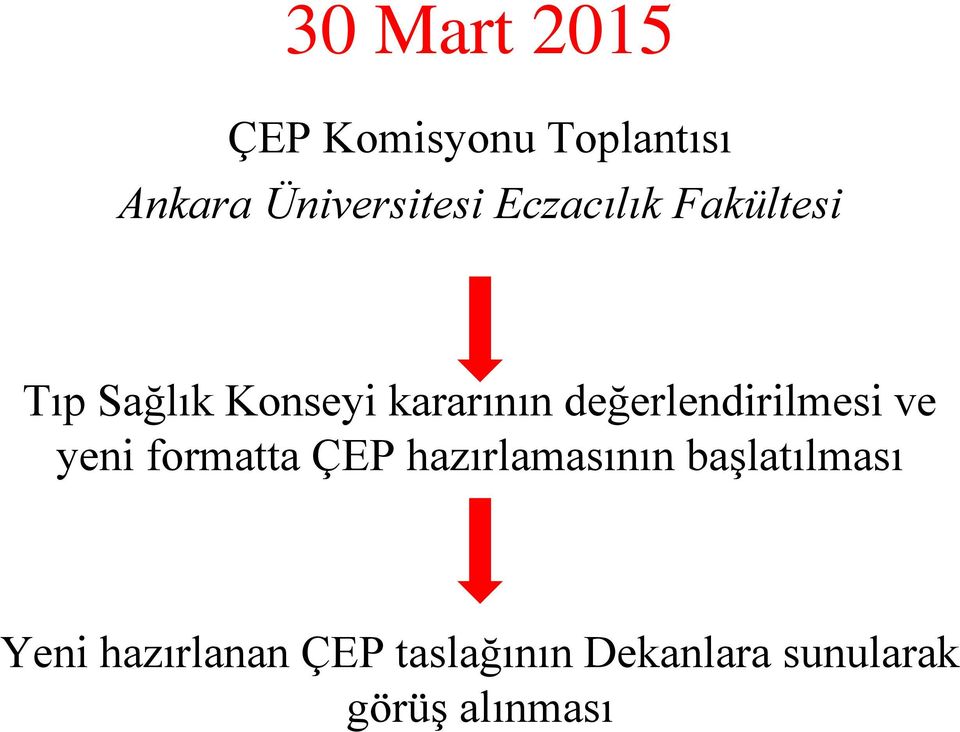 değerlendirilmesi ve yeni formatta ÇEP hazırlamasının