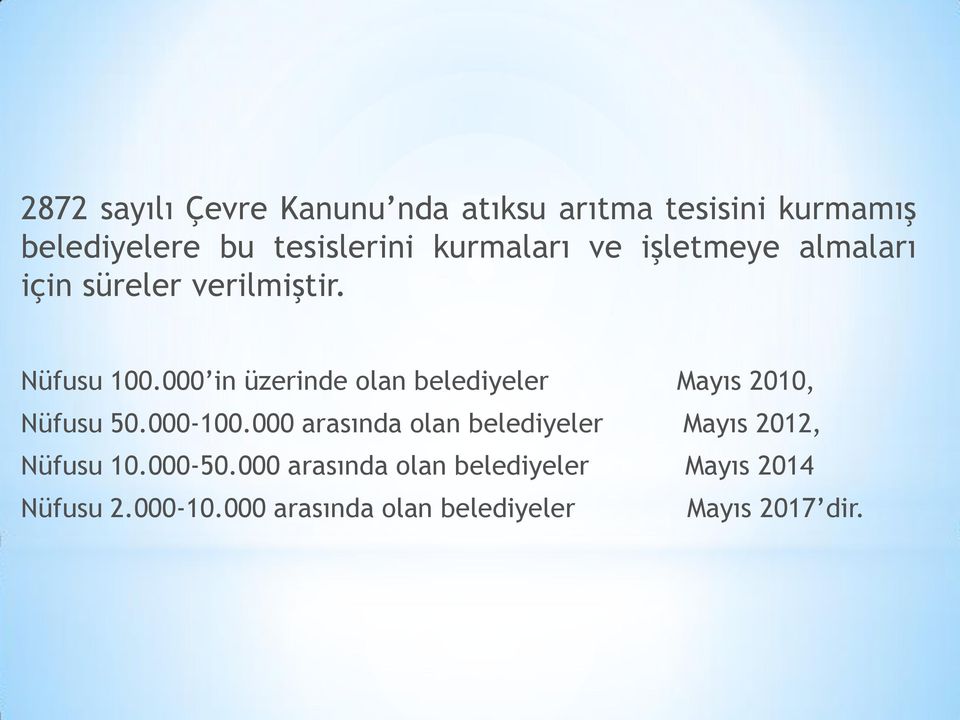 000 in üzerinde olan belediyeler Mayıs 2010, Nüfusu 50.000-100.