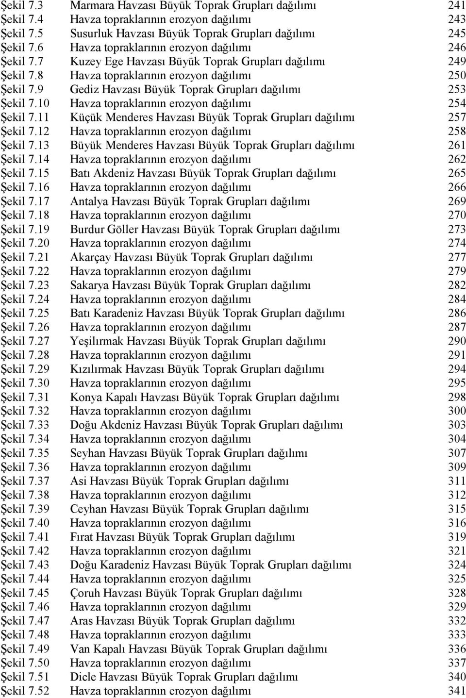 9 Gediz Havzası Büyük Toprak Grupları dağılımı 253 Şekil 7.10 Havza topraklarının erozyon dağılımı 254 Şekil 7.11 Küçük Menderes Havzası Büyük Toprak Grupları dağılımı 257 Şekil 7.