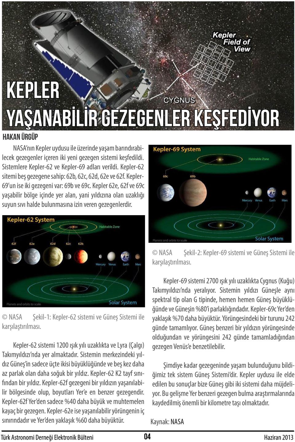 Kepler 62e, 62f ve 69c yaşabilir bölge içinde yer alan, yani yıldızına olan uzaklığı suyun sıvı halde bulunmasına izin veren gezegenlerdir.